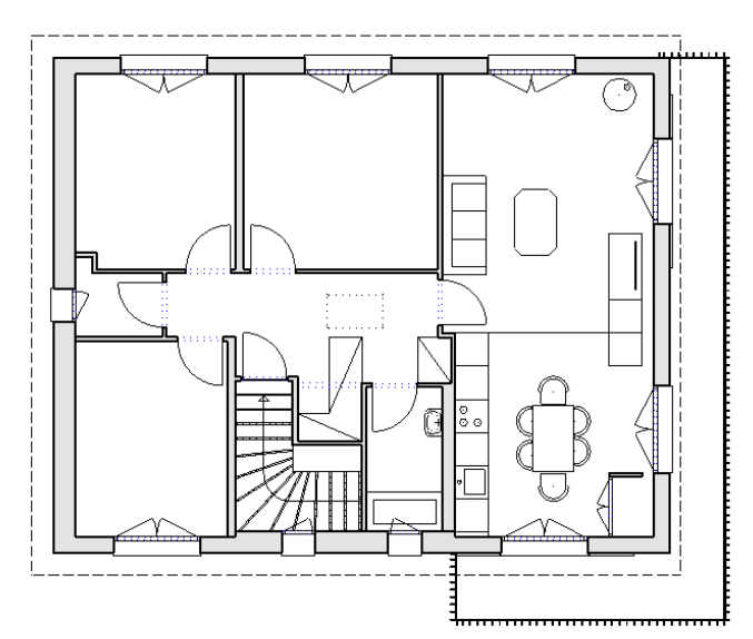Plan de l'étage du projet Condamine de transformation d'une maison en deux appartements