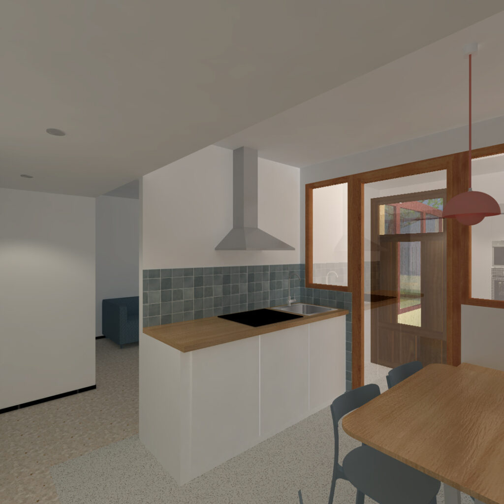 Image du projet de transformation d'une maison en deux appartements par l'architecte Carmen Pastorino à Nîmes